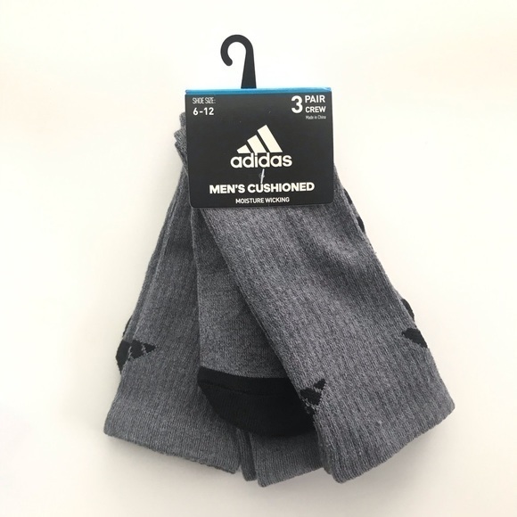 adidas Other - Adidas men’s crew cushioned socks 3 pair size 6-12